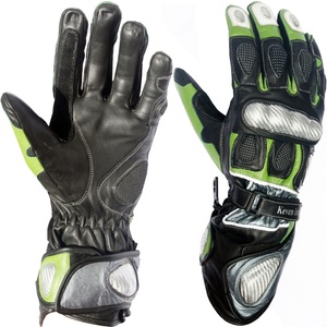 High Quality Cowhide Leather New Style Motorcycle Gloves Racing Hard Knuckle Touchscreen Compatible Lightweight Pakistan - Product Image 1
