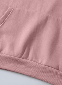 Sweat-shirt personnalisé pour homme, couleur rose poudré, en molleton uni, style streetwear, avec poche kangourou - Product Image 4