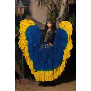 Falda Maxi Bohemia de Rayón con Estampado Tie-Dye para Mujer, Falda Larga y Fluida Estilo Gitano, Multicolor Ombre, Ropa para Festivales - Product Image 4