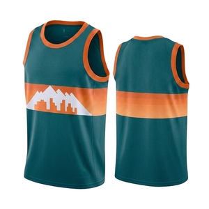 เสื้อเจอร์ซีย์แขนกุดสีส้มอมฟ้าพร้อมลายวิวเมืองภูเขาด้านหน้าและด้านหลัง - Product Image 1