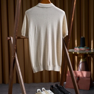เสื้อโปโลผู้ชาย แขนสั้น ผ้าฝ้ายถัก สีพื้น ระบายอากาศได้ดี สไตล์ลำลอง - Product Image 2