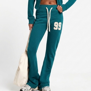 Conjunto Deportivo de Dos Piezas con Sudadera con Cierre para Mujer, Ligero, Ecológico, Transpirable, de Felpa de Algodón de 280g, Resistente al Viento, Estilo Urbano - Product Image 4