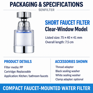 Filtro <span class=keywords><strong>Acqua</strong></span> Manuale per <span class=keywords><strong>Rubinetto</strong></span> con Cartuccia Trasparente Sostituibile per Filtrazione Sedimenti da Cucina, Uso Domestico e Camper - Product Image 5