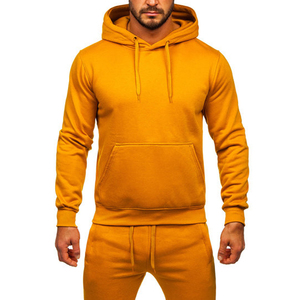 Conjunto Deportivo Informal para Hombre con Capucha y Estampado, Chaqueta de Color Sólido con Cierre Completo, Bolsillos Laterales, Pantalones con Cordón, 100% Algodón, Ropa de Invierno - Product Image 6