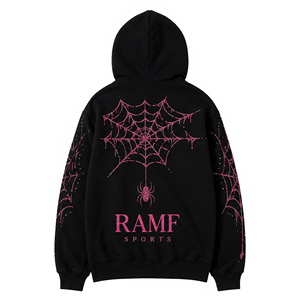 Custom 500gsm Manufacturers Zip up Acid Wash Spider Print Oversize logo Rhinestone <b>Black</b> 1.1 Clothing Hoodie for Men - Product Image 2