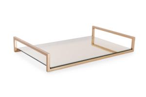 Modern Half Moon Decorative Tray Featuring High Gloss Silver Finish Designed For Coffee <b>Tables</b> Hotels Restaurants <b>Vanity</b> Display - Product Image 6