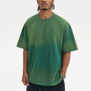 Camisetas de Verano para Hombre Tallas Grandes, Tie Dye, Oversize, Manga Corta, 100% Algodón, Cuello Redondo, Hombros Caídos, Estilo Vintage, Lavado Ácido - Product Image 1