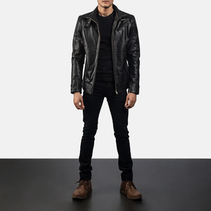 Men’s Leather Motorcycle <b>Jacket</b> – Winter <b>Fleece</b> <b>Lined</b> Zipper Closure Custom Logo OEM ODM Wholesale - Product Image 6