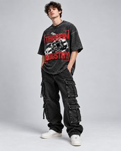 เสื้อยืดสตรีทแวร์ผู้ชายไซส์ใหญ่ พิมพ์ลายกราฟิกด้านหลัง แขนสั้น คอกลม ผ้าเจอร์ซีย์คอตตอน ราคาถูก รับผลิตแบบ OEM - Product Image 6