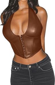 Export Quality Women PU <b>Leather</b> Tank <b>Top</b> OEM Manufacturer Custom Sleeveless Apparel - Product Image 5