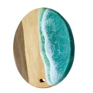 Premium Wooden Resin Coasters Epoxy Coaster <b>Set</b> Custom Drink Coasters Blue Resin Luxury Coasters Hot Selling 2026 - Product Image 2