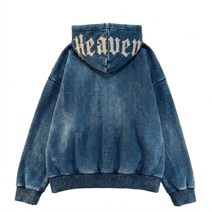 Sudadera con Capucha Oversize Estilo Urbano Lavado Ácido con Diseño de Letras Estampadas y Bordado Premium de Chenille - Product Image 3