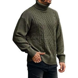 Pull d'hiver pour homme de style classique, faible MOQ, en mélange de coton et de laine, tissu respirant, logo frontal, confort durable, haute qualité - Product Image 2