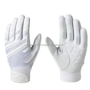 Vente en gros de gants de baseball et softball en cuir véritable avec paume Gants de frappeur pour jeunes adultes avec des échantillons gratuits - Product Image 4