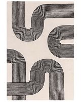 Tapis en laine tufté à la main de luxe personnalisé, design labyrinthe contemporain, tapis moderne pour l'intérieur de la maison et du bureau