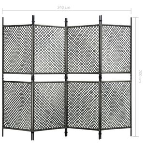 ฉากกั้นห้องหวายเทียม 4 บาน สีแอนทราไซต์ ขนาด 94.5x78.7 นิ้ว - Product Image 6