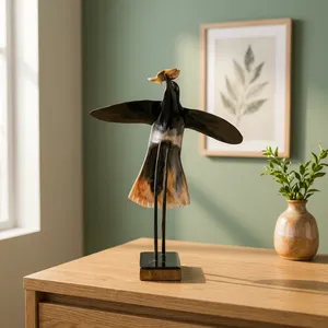 Modern Handmade Wood <b>Rustic</b> Bird Branch Sculpture Eco Friendly Artisan Home Tabletop Decoration Orissa Wholesale Export - Product Image 1
