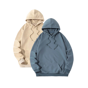 Sweat-shirt à capuche en molleton tricoté uni en mélange de coton pour homme grande taille, style streetwear décontracté, avec logo frontal, OEM ODM - Product Image 5