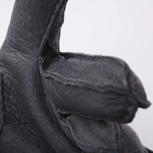 Womens Dark Gray Sheepskin Handmade Eco-Friendly <b>Gloves</b> Soft Smooth Finish Full-Finger Winter Outdoor Party Knit Lining Snap - Product Image 6