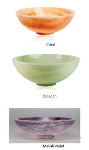 Bol en résine contemporain effet brume océanique, luxueux et artisanal, en époxy, décoratif et de service pour table à manger, table basse - Product Image 6