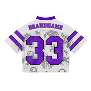 เสื้อเจอร์ซีย์กีฬาตาข่ายสไตล์วินเทจ พิมพ์ลายโลโก้ตามสั่ง เสื้อยืดสตรีทแวร์ตามความต้องการของลูกค้า - Product Image 6