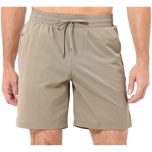 Men's Quick Dry Breathable 100% Cotton Bermuda Shorts <b>Elastic</b> Waist Side Pockets Solid Color Casual Style OEM Service - Product Image 5