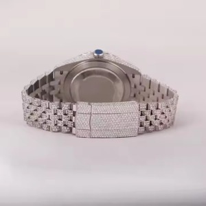 Nuevo Reloj Mecánico Automático con Diamantes y Moissanita VVS para Hombre, Diseño de Lujo con Correa de Caucho y Caja de Barril - Product Image 4