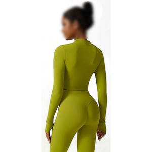 Trendy Plus Size 3-Piece <b>Yoga</b> Activewear <b>Set</b> Women Crop Top Long Gym Fitness Outfit Breathable Elastic Waist Sportswear Seamless - Product Image 6