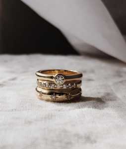 Diamond Stackable <b>Ring</b> 14K Solid Gold Bezel Round Cut Lab Grown Minimalist Everyday Wear Solitaire Chunky Band B2B Factory Price - Product Image 2