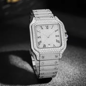 Montre de luxe Platinum Luxe Nexus pour homme, sertie de moissanite et de quartz, style diamant, design audacieux et sensation lourde au poignet - Product Image 2