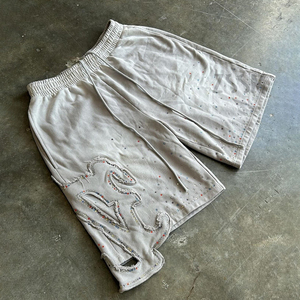 Men's <b>Shorts</b> Puff Printing Sequined Rhinestone <b>Decorated</b> Casual Style <b>Short</b> Length - Product Image 6