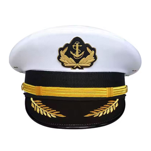 Casquette de Cérémonie Professionnelle en Coquille d'Avocat avec Bordure Dorée, Visière Noire et Emblème Métallique – Coiffe Formelle en Gros - Product Image 1
