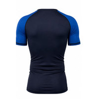 T-shirt de compression à manches courtes pour homme, imprimé flamme bleue, séchage rapide, pour la gym, le fitness et l'entraînement