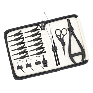 Kit d'outils professionnels en acier inoxydable pour extensions de cheveux, qualité salon, micro-perles, extensions adhésives, logo personnalisé, vente chaude - Product Image 6
