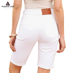 Shorts de mezclilla de talla grande para mujer, shorts de mezclilla de moda para uso en exteriores, ropa deportiva personalizada, shorts tipo bermuda para mujer - Product Image 2