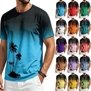 T-shirt noir à manches courtes pour homme, imprimé sublimation d'aigle et drapeau américain, logo frontal, col rond, coupe décontractée, coton respirant - Product Image 1