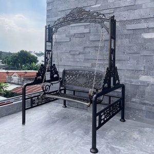 Wrought iron garden <b>swing</b> – Exquisite patterned design, rust-resistant, easy to assemble – Custom-made wrought iron <b>swing</b> - Product Image 3