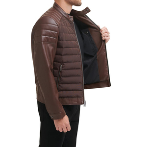 Wholesale Winter Warm PU Leather <b>Puffer</b> <b>Jacket</b> Men <b>Women</b> Custom <b>Cropped</b> Bubble Coat Thick Padded Waterproof Quilted <b>Jacket</b> - Product Image 4