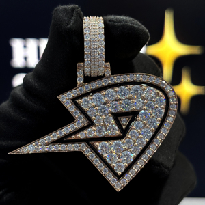 Colgante Escudo de Superhéroe Relámpago de Plata de Ley 925 con Diamante Moissanita VVS, Amuleto de Collar Hip Hop OEM ODM - Product Image 5