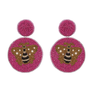 Pendientes de Moda para Mujer, Estilo Boho Étnico, Geométricos, con Cuentas de Vidrio de Doble Círculo, Bordados a Mano, Certificados como Seguros, Color Arcoíris - Product Image 1