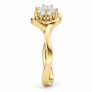 Bague Bypass Fleur de Poire Marquise, Or Massif 14K, Diamant de Laboratoire Certifié IGI, Bague Cocktail Romantique, Bijoux Personnalisés - Product Image 2