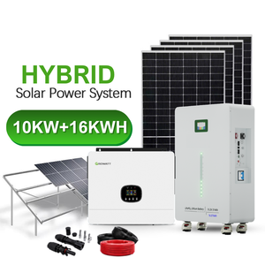 Sistema de Energía <span class=keywords><strong>Solar</strong></span> Doméstico de 10KW, Inversor Growatt, Paneles de Silicio Monocristalino, Batería de Iones de Litio MPPT de 16KWH - Product Image 1