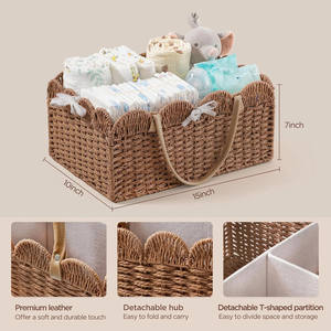 Panier de rangement pour enfants de grande capacité, panier tissé rustique avec poignées pour chambre d'enfant, salle de jeux, crèche, organisateur élégant et fonctionnel - Product Image 5