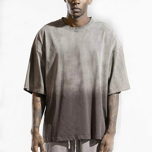 Camiseta de Hombre con Lavado Ácido OEM, Algodón Grueso, Estilo Urbano Moderno, Camiseta de Algodón con Lavado Ácido para Hombre, Estilo Urbano Oversize - Product Image 1