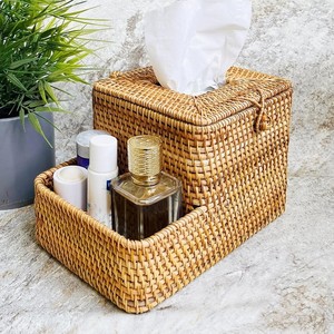 Portapañuelos de ratán, caja para servilletas de papel, cajas de pañuelos para restaurantes y hoteles. - Product Image 1