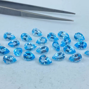 Topacio azul cielo facetado en forma de pera, piedra preciosa suelta, tamaños surtidos de 4x3mm a 15x6mm, lote calibrado para la fabricación de joyería. - Product Image 1
