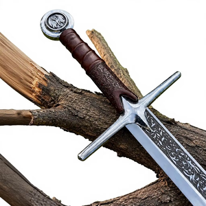 Espada Medieval con Hoja de Acero Inoxidable, Mango Envuelto en Cuero y Cruz de Protección, Espadas en Venta a Precio Razonable - Product Image 5