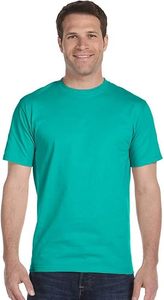 T-shirt à manches courtes en coton bleu clair pour homme, coupe classique, col rond, décontracté, couleur unie, jersey tricoté, design uni - Product Image 6