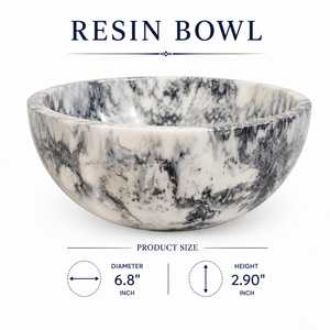 Bol en résine marbrée personnalisé, bol décoratif de luxe, bol à fruits, sûr pour les aliments, OEM ODM, vente en gros, accessoires pour la maison et la cuisine - Product Image 2