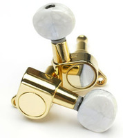 E53BB Gotoh Style Deluxe Tuners Gold with White Pearloid Button Made in Korea Guitar Parts & Accessories